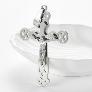 Collar con Colgante de Cruz de Jesús Estético de Acero Inoxidable para Mujer y Hombre, Color Oro y Plata, Crucifijo, Amuleto de Cristo, Joyería Religiosa con Cadena - Product Image 2