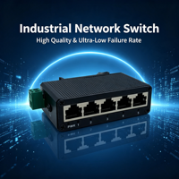 Mini Switch de Red Industrial de 5 Puertos y 100M, Plug&Play, Sin Administración, Fast Ethernet, Capacidad de Switch de 1.2Gbps