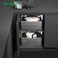Kangyale Panier d'angle moderne rotatif, plateau tournant Lazy Susan, rangement coulissant pour placard de cuisine d'angle coudé