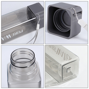 Quảng trường mới <span class=keywords><strong>500ml</strong></span> chai nước rõ ràng nhựa xách tay thể thao phòng tập thể dục du lịch uống chai với biểu tượng tùy chỉnh - Product Image 4