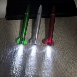 Stylo bille publicitaire en plastique avec logo personnalisé, stylo bille fantaisie en forme de fusée avec lumière LED, design original, encre noire - Product Image 2