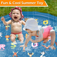 Tapis de jeu aquatique gonflable pour enfants, 60 pouces, jouets aquatiques d'extérieur, piscine pour bébés et tout-petits, garçons et filles