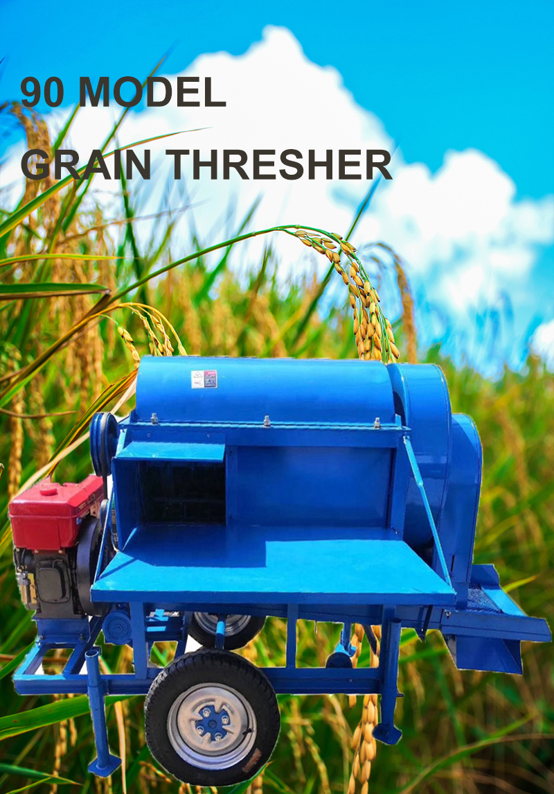 90型振動ふるい脱穀機ディーゼルモバイル大豆脱穀機稲麦脱穀機