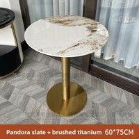 Table Basse Moderne Multifonctionnelle en Pierre Pandora Rock Slab pour Salon de Thé, Restaurant Occidental, Boissons et Snacks