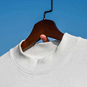 Hochwertige Herren T-Shirts 245G Streetwear Einfarbig mit Dickem Kragen und Stehkragen aus 100% Baumwolle Blanko Drop-Shoulder Schlichtes Oversized T-Shirt - Product Image 3