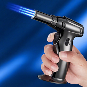 Kanesari Three Flame Welding Gun 1300C <b>Windproof</b> Outdoor BBQ Cigar <b>Lighter</b> Metal Portable Durable Eco-Friendly - Product Image 1