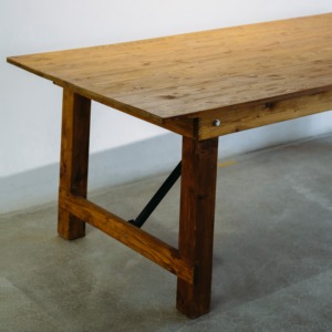 Mesa de granja plegable de madera de pino reciclada sólida de calidad de Venta caliente para Bodas de eventos de alquiler - Product Image 1