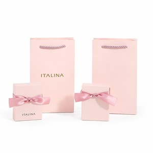 Pink Custom Jewelry Paper <b>Box</b> <b>Gift</b> Packaging Lid and Base Ribbon Bow Necklace <b>Earring</b> Presentation <b>Box</b> - Product Image 3