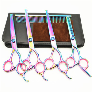 Bộ Kéo Tỉa Lông Thú Cưng 6 Trong 1 4CR, Bộ Dụng Cụ Cắt Thẳng 7.5 Mỏng Với Đầu Tròn An Toàn - Product Image 5