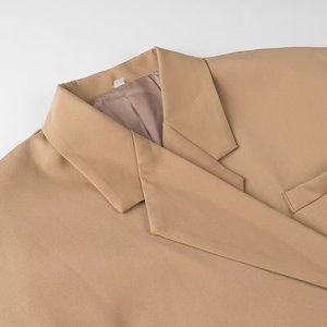 سترة نسائية كاجوال أنيقة بأكمام طويلة وياقة مسننة بلون واحد بثلاثة ألوان - Product Image 2