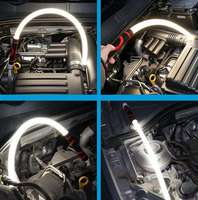 Bande lumineuse LED multifonctionnelle flexible IP65 en silicone - Lumière froide pour réparation automobile, usage domestique et extérieur ; Puissante, portable et à intensité réglable