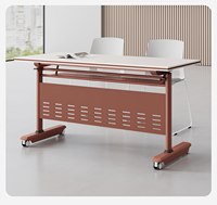 Table de conférence pliable, mobile et modulaire, petite table de réunion et de formation scolaire, chaises rectangulaires, configuration libre