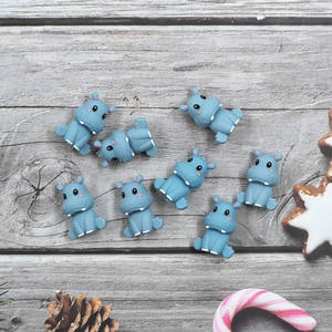 BETTER personnalisé sans BPA bricolage Beadabl stylos dessin animé Animal hippopotame en gros 3d Silicone perles focales - Product Image 3