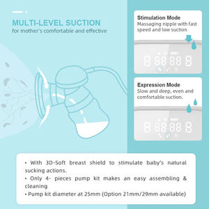 HORIGEN tire-lait électrique à double moteur de qualité hospitalière pompe à lait maman grande aspiration double pompe d'allaitement - Product Image 5