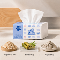 600 feuilles de mouchoirs en papier 4 plis en pâte de bois vierge avec logo, mouchoirs en papier doux de haute qualité
