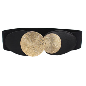 Cinto Decorativo com Fivela Redonda - Cinto de Cintura Larga Estilo Europeu-Americano para Vestidos e Casacos Femininos - Product Image 6
