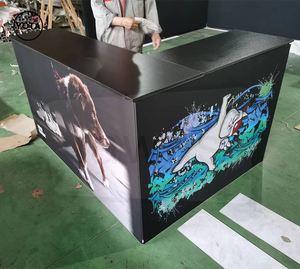 Marco de aluminio de pie portátil de 10x20 pies, exhibición comercial, stand de feria, pantallas de fondo, Impresión de transferencia de calor retroiluminada segmentada - Product Image 5