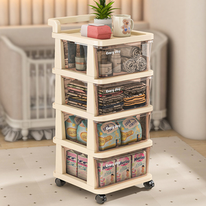 Trolley multicamera crema da giardino Organizer mensola <span class=keywords><strong>articoli</strong></span> per bambini cassetti mobili - Product Image 5