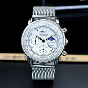 Nuevo Reloj Cronógrafo Multifunción de Lujo para Hombre, Fase Lunar, Luminoso, Correa de Malla de Acero Inoxidable, Reloj de Cuarzo Resistente al Agua para Hombre - Product Image 2