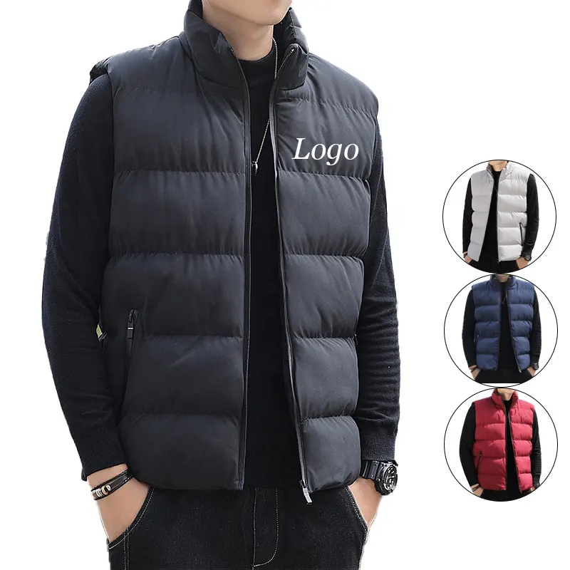 Vest Puffer Jacket Outdoor Causal Stand Collar Padded Vest Quilted Lightweight Coat Mens Casual Vest Jacket Black Gilet