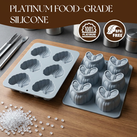 SILIKOLOVE Moule à gâteau en forme de cœur à 6 cavités personnalisé, LFGB Platinum, antiadhésif, sans BPA, qualité alimentaire, moules pour la Saint-Valentin