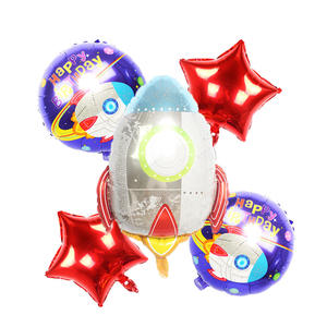 Ballon à air chaud <span class=keywords><strong>spatial</strong></span> astronaute <span class=keywords><strong>vaisseau</strong></span> <span class=keywords><strong>spatial</strong></span> fusée dessin animé 4D terre anniversaire thème fête décoration ballons - Product Image 4