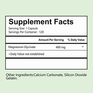 Suplemento de glicinato de magnesio para adultos 120 cápsulas veganas que apoyan el sistema nervioso mejora la calidad del sueño no para mujeres embarazadas - Product Image 3