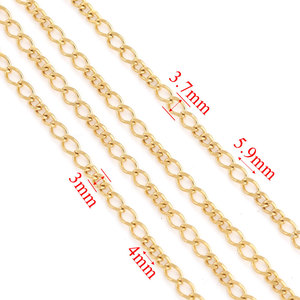 Cadenas de Acero Inoxidable Chapadas en Oro de 18K para la Fabricación de Collares de Moda, Cadena Figaro de Acero Inoxidable al por Mayor - Product Image 3