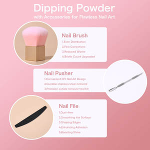 Hanyi OEM Premium Natural Vegan Dip Powder Set 24 Couleurs 18ml Séchage à l'air Faible odeur LED Cured Usage professionnel - Product Image 5