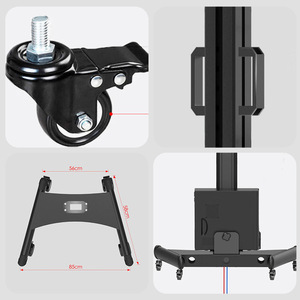 Estación de Trabajo Móvil F1 con Altura Ajustable, Carro de Hospital de 2 Niveles, Diseño Contemporáneo de Metal - Product Image 3