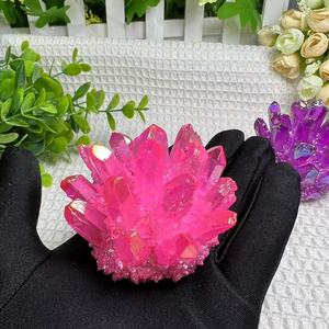 オーラ水晶クラスター天然水晶人工クラスターレイキエネルギーハウス装飾クリスタルギフト - Product Image 4