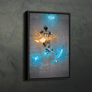 Póster de Lona con Diseño de Jugador de Baloncesto Dorado con Efecto Neón, Impresión Artística para Decoración del Hogar, Regalo para Cuarto de Hombre - Product Image 5