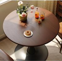 Table de bar multifonctionnelle ronde en bois massif noir élégant pour la négociation, la salle à manger et le bureau-écologique et durable