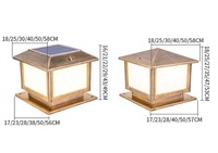 Lampe de pilier solaire extérieure en aluminium de style européen lampadaire abat-jour en verre étanche E27 luminaire sur pied pour patio