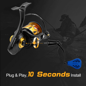 Empuñadura para carrete de pesca de 66 mm con mango azul de TPE de 35 mm para Slammer Spinfisher 2500 4500 - Product Image 4