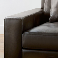 Chaise modulaire de luxe à bras carré en cuir caramel vintage à siège profond 4 pièces ensemble de canapé salon canapé sectionnel