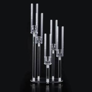 Candelabro Acrílico de 5 Brazos con Tubo de PC, Centros de Mesa Decorativos para Bodas - Product Image 2