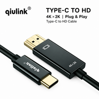 Câble USB-C vers HD 4K UHD Qiulink 1,8 m (6 pieds) QL-CH510, adaptateur vidéo Type C vers HD pour téléphone, tablette, ordinateur portable vers moniteur, projecteur