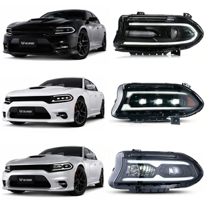 Faros Delanteros VLAND Estilo Durango LED para Dodge Charger GT RT SRT <span class=keywords><strong>Scat</strong></span> Pack 2015 2016 2017 2018 2019 2020 2021 2022 2023 - Product Image 1