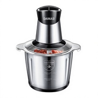 DAIMASI Penggiling Daging Listrik Stainless Steel Kapasitas 3L-5L Pengolah Makanan Multifungsi Rumah Tangga Blender Bayi