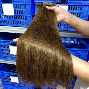 Extensions de <span class=keywords><strong>cheveux</strong></span> à clipser sans couture, <span class=keywords><strong>cheveux</strong></span> humains brésiliens Remy, 6 pièces, blond foncé, double trame machine, tête entière, pointes naturelles double drawn - Product Image 4