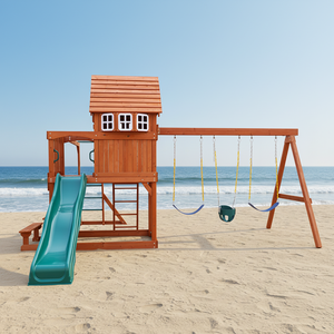 Balançoire extérieure en bois d'arrière-cour de jouet de plein air d'enfant de bébé d'enfant en bas âge - Product Image 6