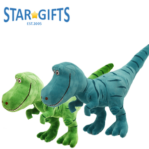Peluche <span class=keywords><strong>T</strong></span>-<span class=keywords><strong>Rex</strong></span> à longue queue, expression de dessin animé, corps rayé, <span class=keywords><strong>jouet</strong></span> en peluche doux pour enfants et adultes - Product Image 3