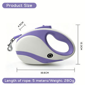 Yeni varış 5m otomatik geri çekilebilir köpek tasma ile LED ışık moda stil Pet yürüyüş tasma - Product Image 4