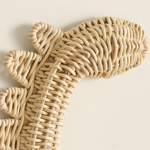 Crochet de <span class=keywords><strong>dinosaure</strong></span> en rotin fait à la main support débutants étoile de mer crabe dauphin tortue rotin artisanat décorations murales manteau rotin cintre - Product Image 3