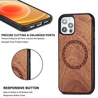 Aspiration magnétique en bois massif pour Apple Phone Case Wood Grain All-Pack Case Convient pour la série iPhone 12/13