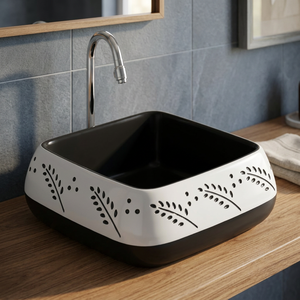 Lavabo ovale en porcelaine, design marbre, de bonne qualité, en céramique, pour salle de bain, à poser sur comptoir, lavabo d'angle pour se laver les mains. - Product Image 4