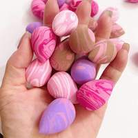 Mini éponge à maquillage multicolores, éponge de beauté, vente en gros d'usine, cadeaux de Noël, utilisation sèche et humide