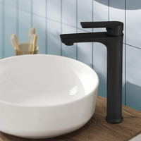 Robinet de lavabo haut Purorigin en acier inoxydable, mitigeur monocommande chaud-froid à poser sur le comptoir avec cartouche en céramique
