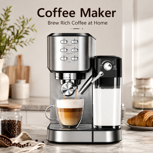 Cafetera eléctrica de control mecánico automático con funcionamiento estable y tanque de leche extraíble de 700 ml - Product Image 1